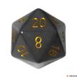 Kép 1/2 - Chessex d20 kocka, nagy méretű, sötétszürke, réz számokkal