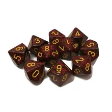 d10 kockaszett (10 kocka), foltos, mercur