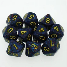 Chessex d10 (10 kocka) kockaszett, foltos, twilight