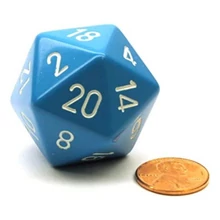 Chessex d20 kocka, nagy méretű, kék, fehér számokkal