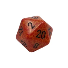 Chessex d20 kocka, nagy méretű, foltos, fire