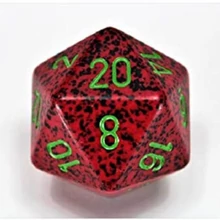 Chessex d20 kocka, nagy méretű, foltos, strawberry