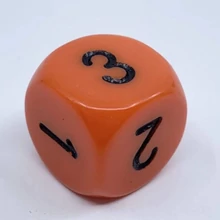 Chessex d6 kocka, dupla oldallal, narancs, fekete számokkal