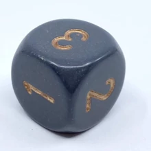 Chessex d6 kocka, dupla oldallal, szürke, arany számokkal