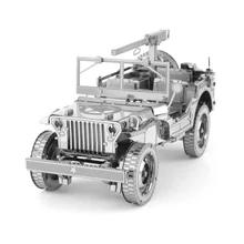 Metal Earth ICONX Willys Overland terepjáró - nagyméretű lézervágott acél makettező szett