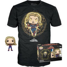 POP &amp; TEE: Marvel- Captain Marvel- L