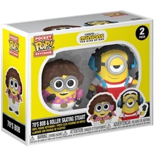 POP Keychain: Minions- 2PK 70&#039;s Bob &amp; Roller Skating Stuart