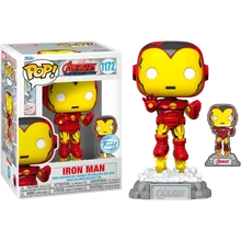 Funko Pop! Marvel: Avengers Beyond Earth&#039;s Mightiest Comic - Iron Man (with Pin) (Special Edition) #1172 Bobble-Head Vinyl Figure