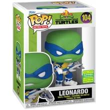 Funko Pop! Retro Toys: Mighty Morphin Power Rangers + Teenage Mutant Ninja Turtles - Leonardo (Convention Limited Edition) #104 Vinyl Figure