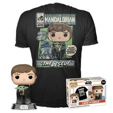 Pop! &amp; Tee: Star Wars The Mandalorian: Luke w/ Grogu - L