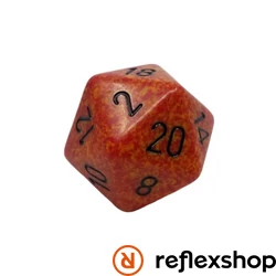 Chessex d20 kocka, nagy méretű, foltos, fire