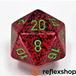 Chessex d20 kocka, nagy méretű, foltos, strawberry