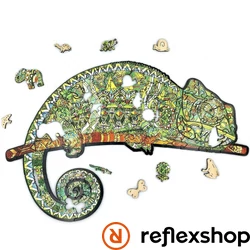 Rejtőzködő kaméleon fa puzzle | Darabok