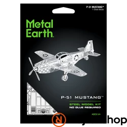 Metal Earth Boeing P-51 Mustang repülőgép - lézervágott acél makettező szett