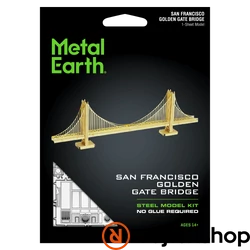 Metal Earth Golden Gate híd - aranyszínű - lézervágott acél makettező szett