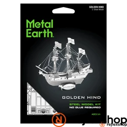 Metal Earth Golden Hind hajó - lézervágott acél makettező szett