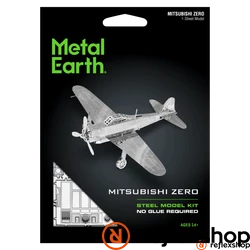 Metal Earth Mitsubishi Zero repülőgép - lézervágott acél makettező szett