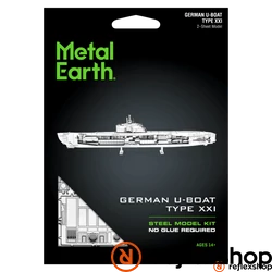 Metal Earth Német U-Boat XXI hajó - lézervágott acél makettező szett