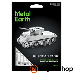 Metal Earth Sherman Tank - lézervágott acél makettező szett