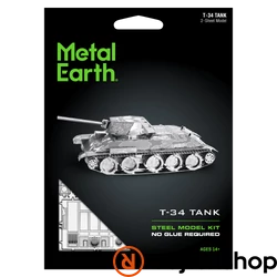 Metal Earth T-34 Tank - lézervágott acél makettező szett