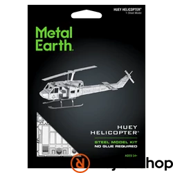 Metal Earth UH-1 helikopter - lézervágott acél makettező szett