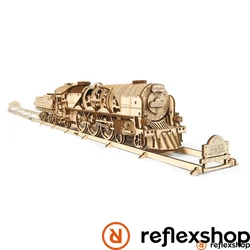 UGEARS  V-Express vonat sínekkel - mechanikus modell
