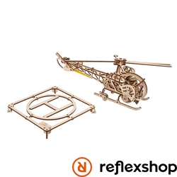 UGEARS Mini helikopter - mechanikus modell leszállóval