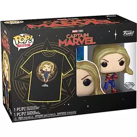 POP & TEE: Marvel- Captain Marvel- L