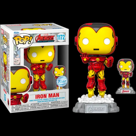 Funko Pop! Marvel: Avengers Beyond Earth's Mightiest Comic - Iron Man (with Pin) (Special Edition) #1172 Bobble-Head Vinyl Figure