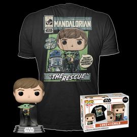Pop! & Tee: Star Wars The Mandalorian: Luke w/ Grogu - S