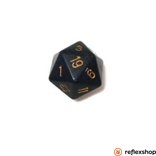 d20 kocka, nagy, foltos, golden cobalt