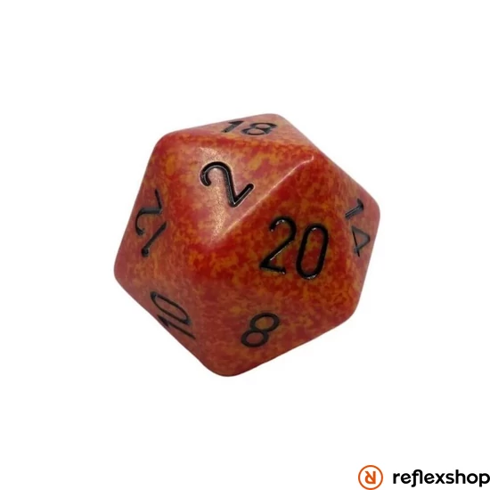 Chessex d20 kocka, nagy méretű, foltos, fire