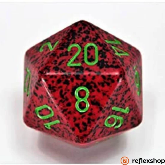 Chessex d20 kocka, nagy méretű, foltos, strawberry