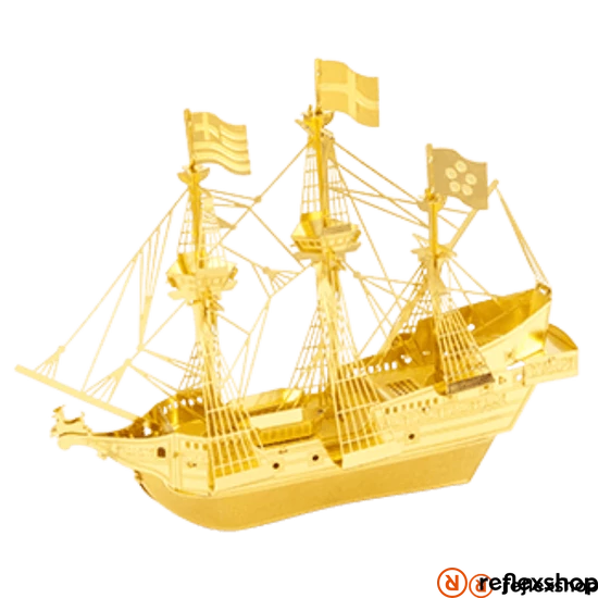 Metal Earth aranyszínű Golden Hind hajó