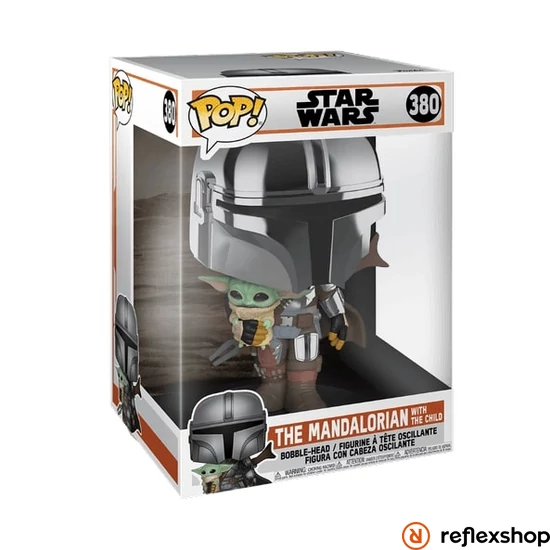 Funko POP! Jumbo: Star Wars - The Mandalorian - Mandalorian (chrome) figura #381
