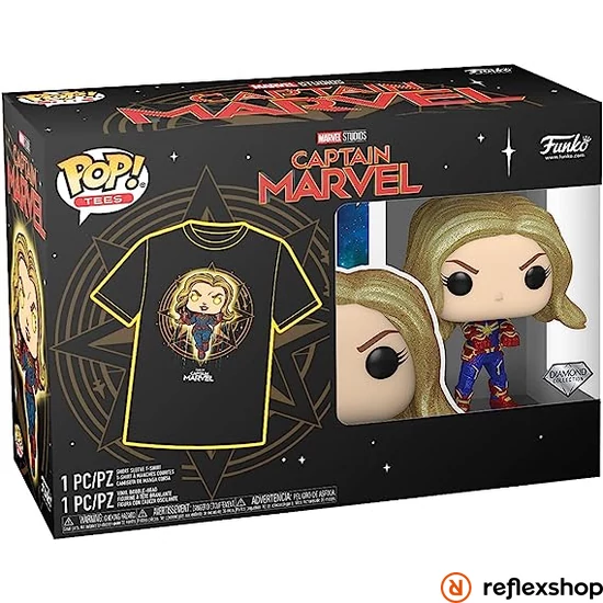 POP & TEE: Marvel- Captain Marvel- S