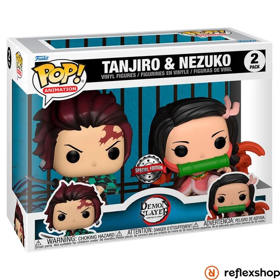 Funko Pop! 2-Pack Animation: Demon Slayer Kimetsy No Yaiba - Tanjiro & Nezuko (Special Edition) Vinyl Figures