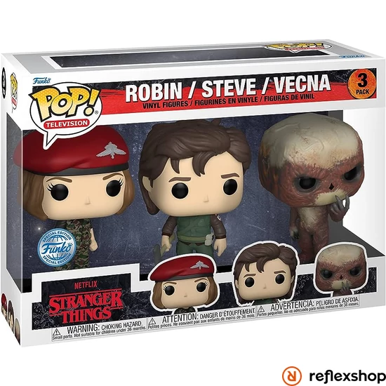 Funko Pop! 3-Pack Television: Stranger Things - Robin, Steve & Vecna (Special Edition) Vinyl Figures