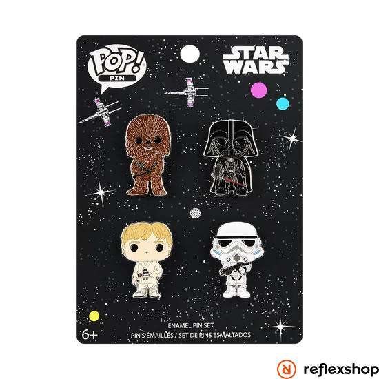 FUNKO POP 4PK PIN SET: STAR WARS - LUKE CHEWY DARTH STORM TR