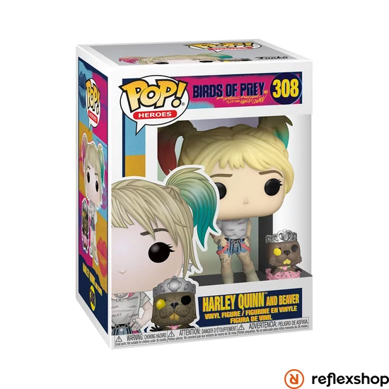 Funko POP! Heroes: Birds of Prey - Harley Quinn w/Beaver figura #308