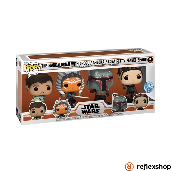 Funko Pop! Disney 4-Pack: Star Wars - The Mandalorian with Grogu / Ashoka / Boba Fett / Fennec Shand (Special Edition) Vinyl Figures