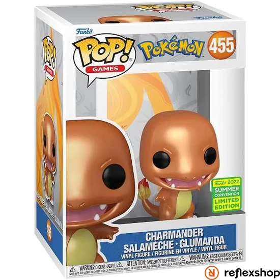 Funko Pop! Games: Pokemon - Charmander Salameche - Glumanda (Metallic) (Convention Limited Edition) #455 Vinyl Figure #455