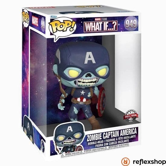 Funko Pop! Jumbo Marvel: What If...? S2 - Zombie Captain America (Special Edition) #949 Bobble-Head Vinyl Figure (10