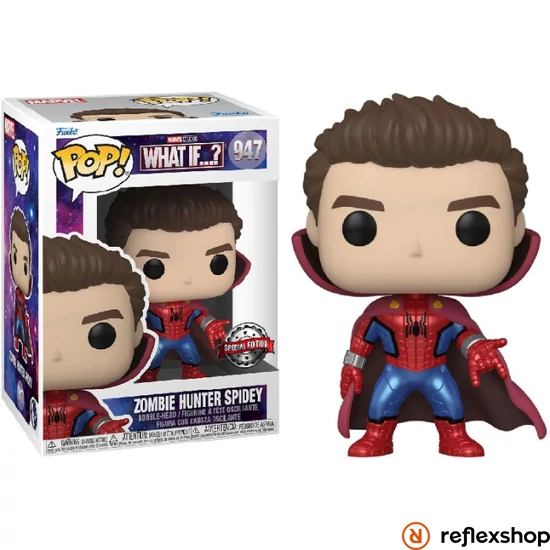 Funko POP! Marvel: What If...? - Zombie Hunter Spidey (Unmasked) (Metallic) (Special Edition) #947 Bobble-Head Vinyl Figure