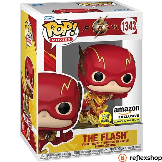 Funko Pop! Movies DC: The Flash - The Flash (Running) (Glows in the Dark) (Amazon Exclusive) #1343 Vinyl Figure