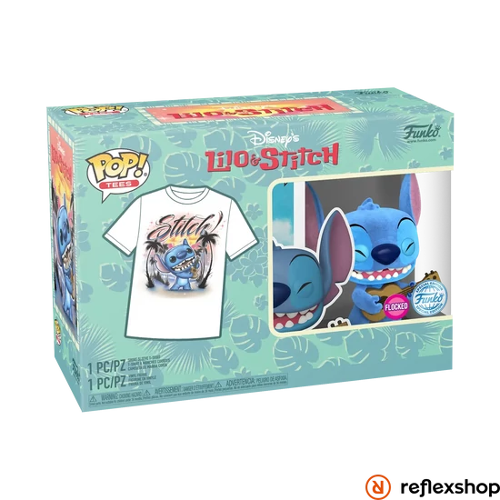 Funko POP! & Tee: Lilo & Stitch - Ukelele Stitch figura és póló (L)