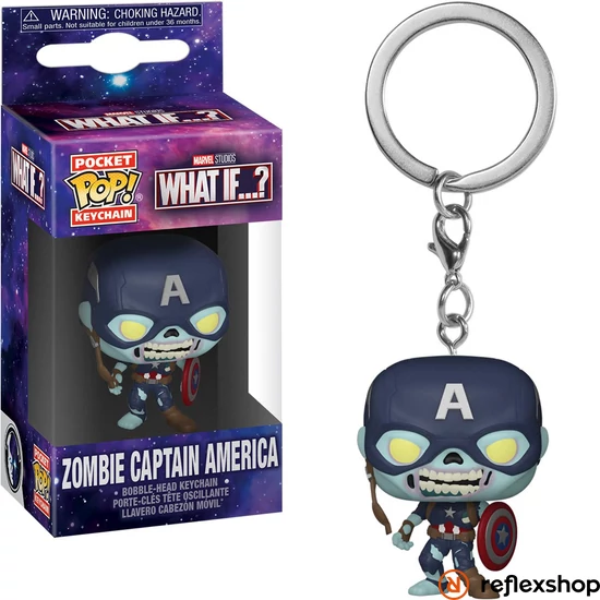 Funko POP! What If...? - Zombie Captain America kulcstartó