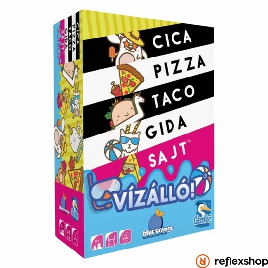 Vízálló cica, pizza, taco, gida, sajt társasjáték