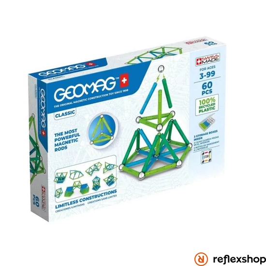 Geomag mágneses építőjáték - Classic Green Line 60 db-os