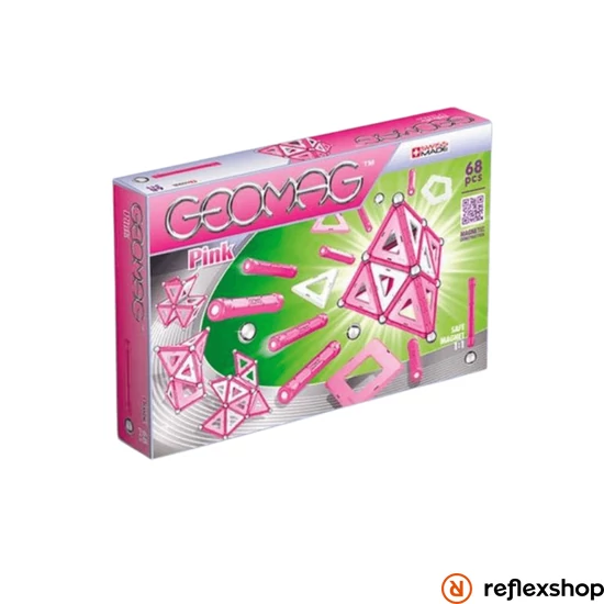 Geomag mágneses építőjáték - Panelek pink, 68 db-os